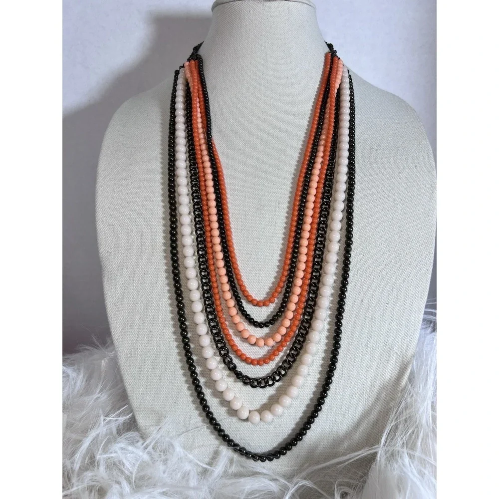 Vintage Premier Designs Seven Strands Layered Necklace Elegant Classic Summer